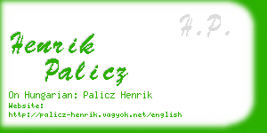 henrik palicz business card